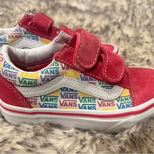 Vans - Toddler girls size 10.5 hot pink with vans graphic, old skool vans
